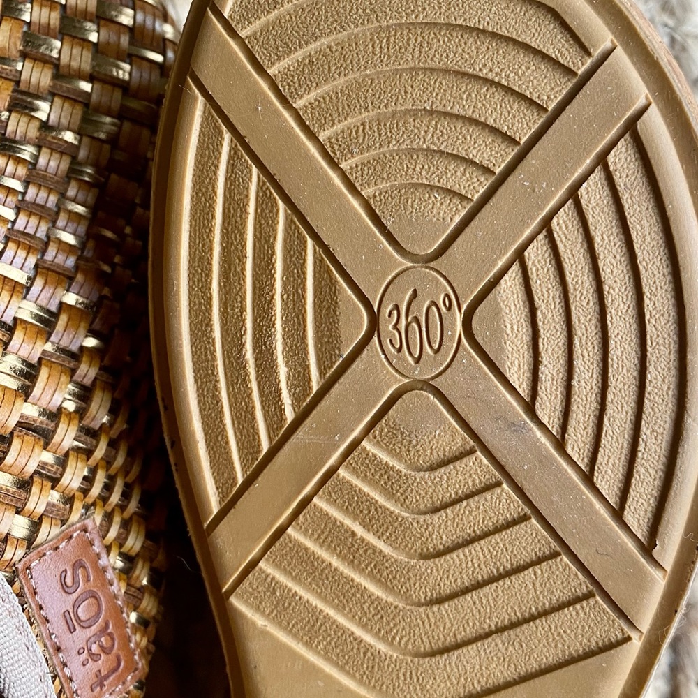 TAOS PRIMAVERA WOVEN MULE IN TAN/BRONZE SZ 37 ( 6-6.5 ) MADE IN SPAIN NWOT - Picture 6 of 15